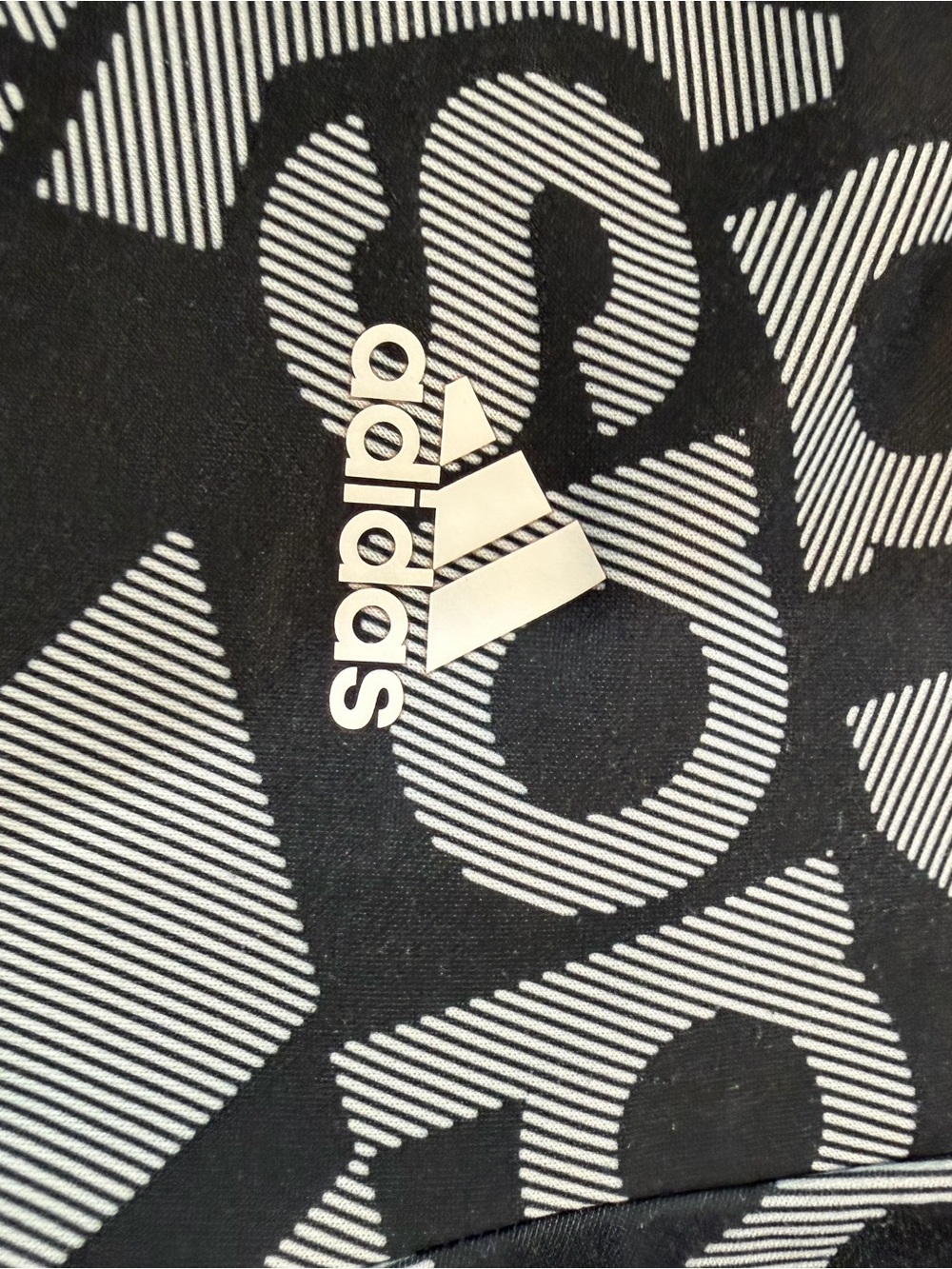 adidas Black & Gray Allover Logo Kids Hoodie - Picture 3 of 6